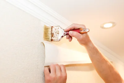 Pose de papier peint à Champ-Dolent — revêtements muraux et toiles de verre